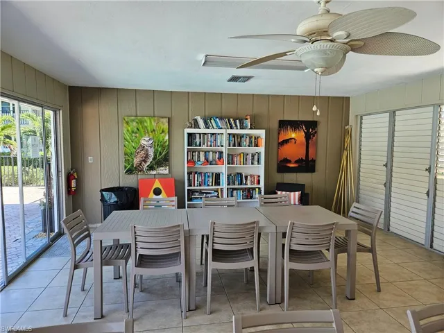 Library area in clubhouse