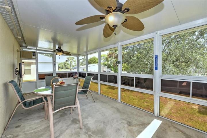 Very nice sized lanai 10' x 21'6" that has two fans as well as a window ac unit, which all the windows can be closed in to be used as air conditioned space. Bonus!