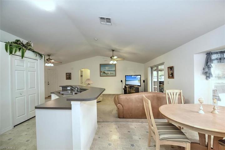 Kitchen view toward the family room.