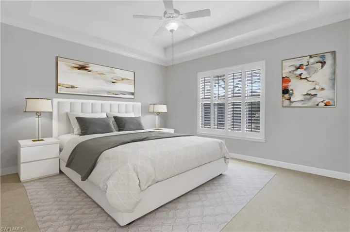 Photo has been virtually staged, painted, & carpet added