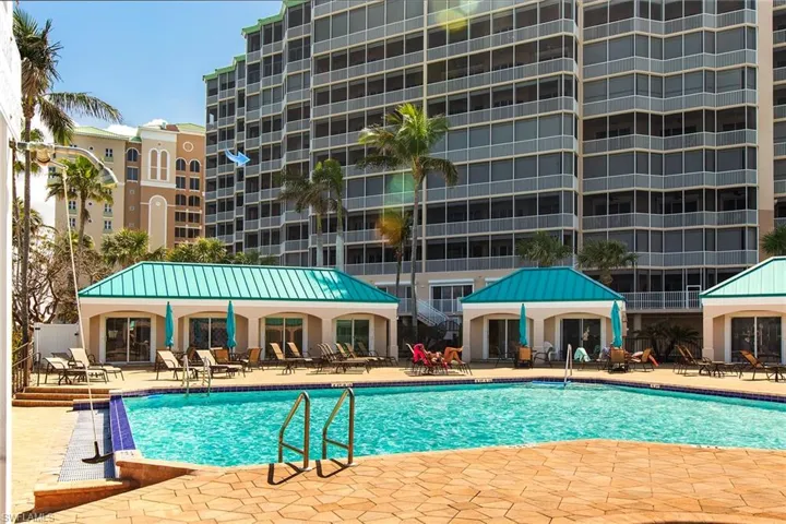 Pool with a patio area