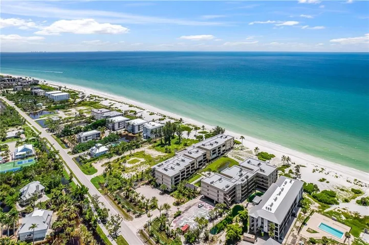 Aerial view of unending shoreline