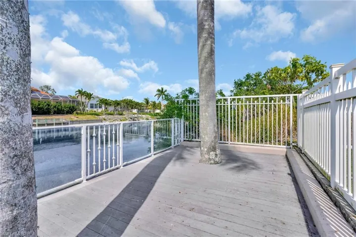 Wooden deck with a water view