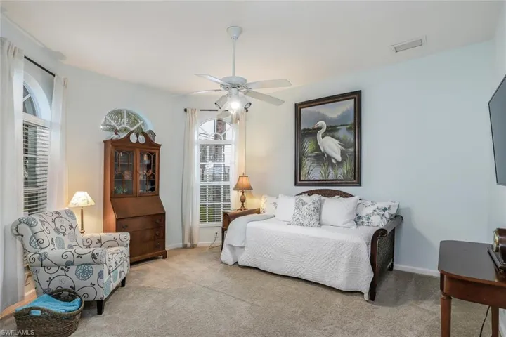 Bedroom #2 featuring carpet and ceiling fan