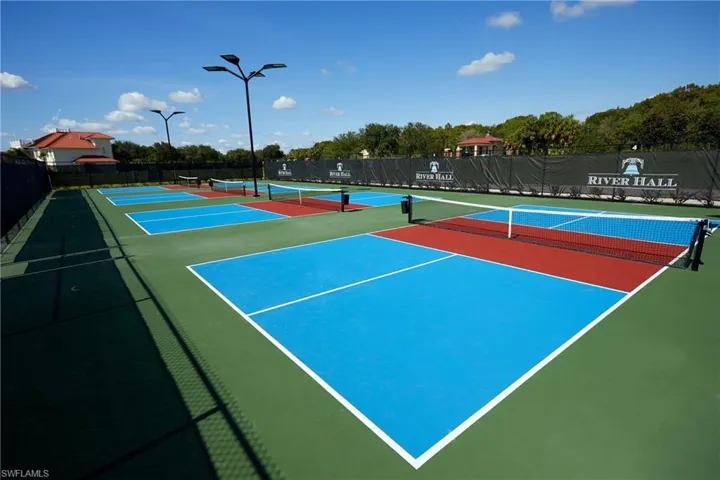 View of sport court with basketball hoop