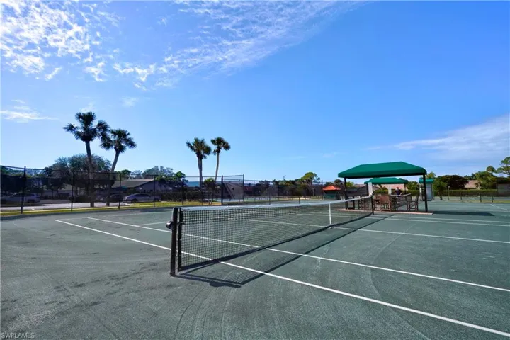 View of tennis court