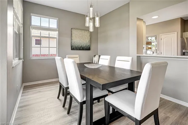 Dining area featuring light hardwood / wood-style floors