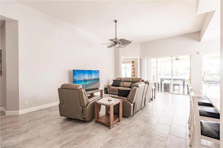 Great room with 12 foot high ceilings.