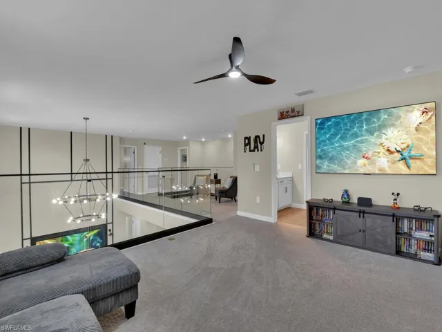 Family room setting in loft overlooking great room