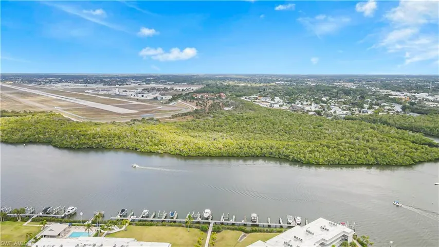 Drone / aerial view of a nearby body of water