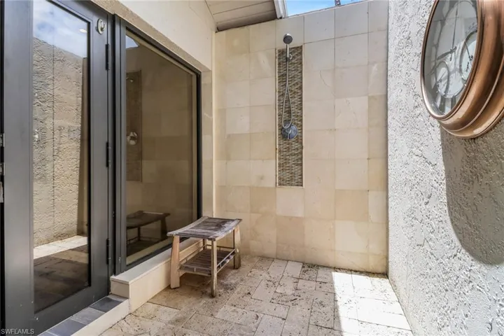 Outdoor Shower offPrimary Bathroom privacy wall