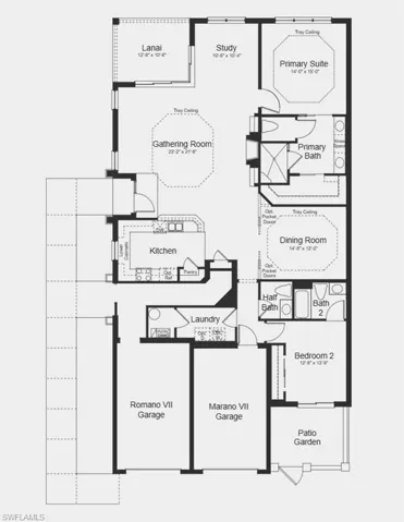 Floor Plan - Additional Highlights Include: Cafe appliance package, refrigerator, washer and dryer, and whole house blinds