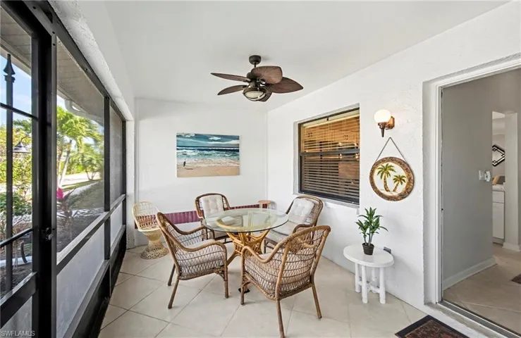 View of sunroom / front screened lanai.