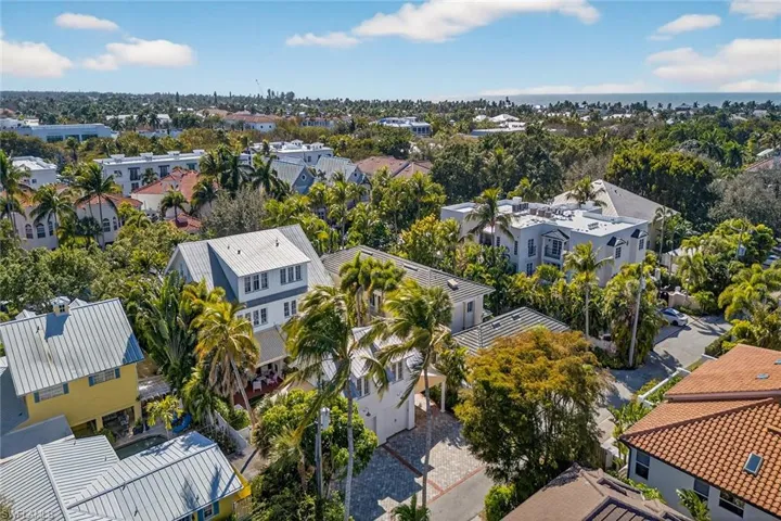 Aerial view of residential area