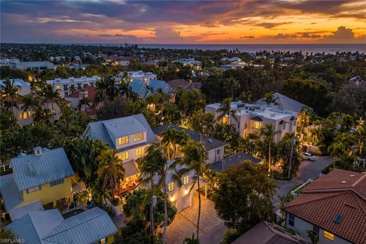 Aerial view of residential area