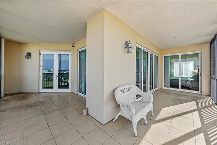 View of patio with french doors