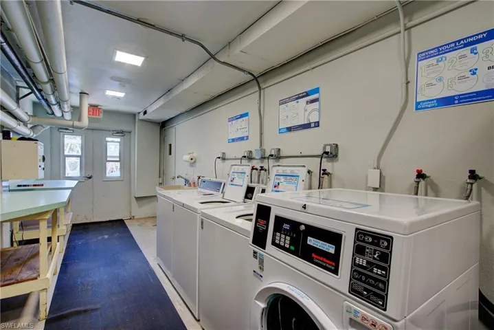 The convenient community laundry room is on the 1st floor