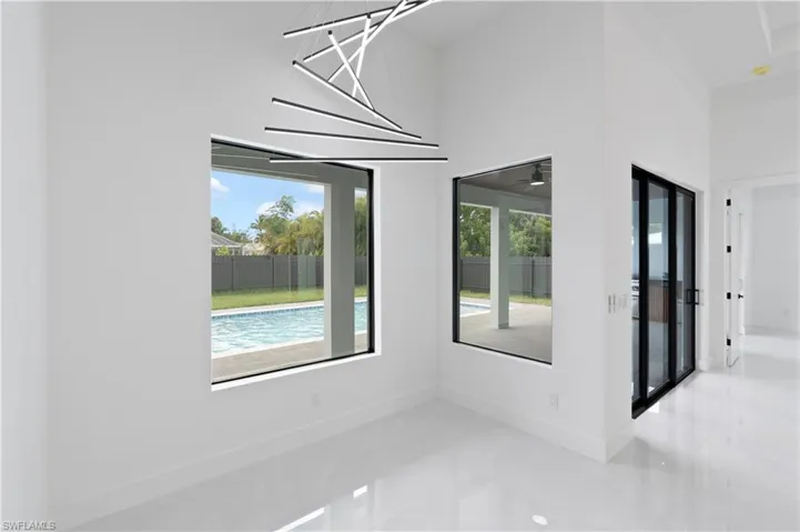 Unfurnished room with concrete floors