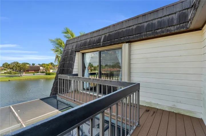 Wooden terrace with a water view