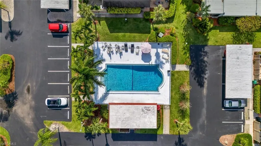 Bird's eye view of a pool