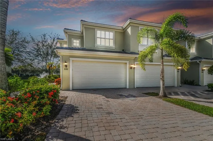 View of front of home with a garage