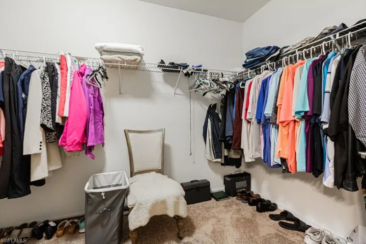 Walk in closet featuring carpet