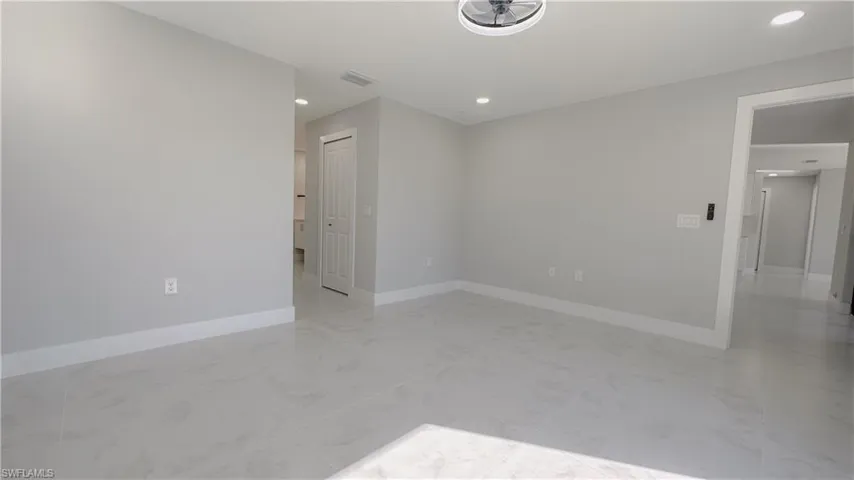 View of tiled spare room