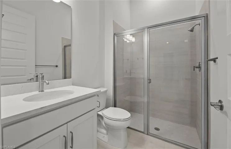 Walk-in shower @ secondary bath