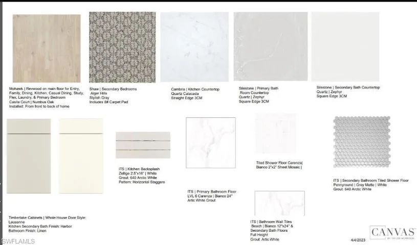 Design Selections.   Home is under construction and selections are subject to change.