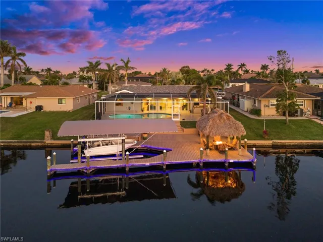 Evening Aerial View of the Dock and Back of House