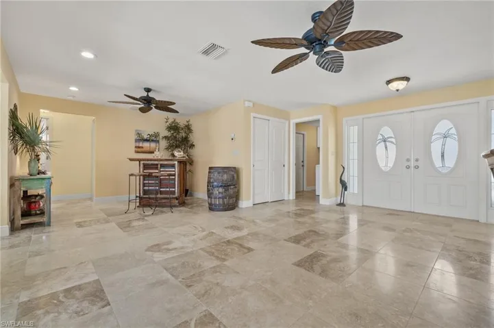 Looking at the double Front Doors with sidelights