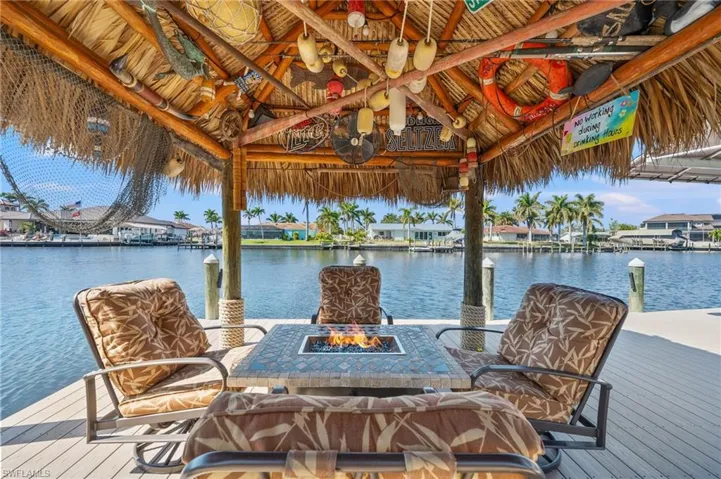 Under the Tiki is a great spot to watch the Boats go by