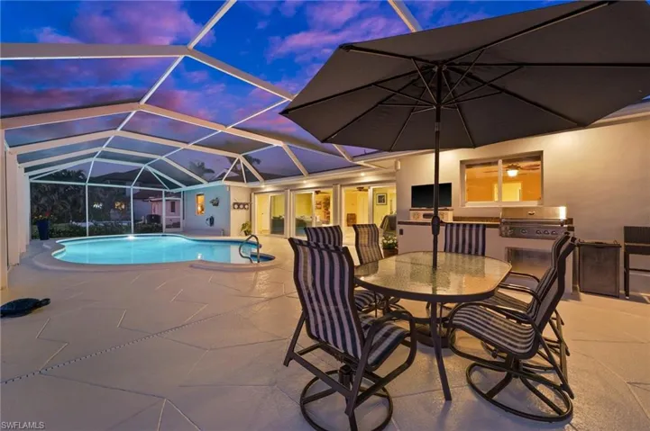 Outdoor space in the evening