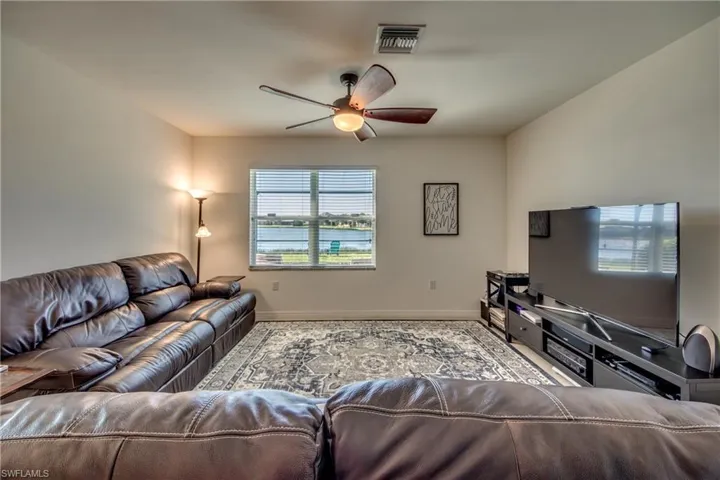 Living room with ceiling fan