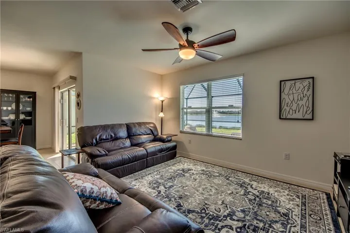 Living room with ceiling fan