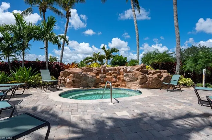 View of spa on the sundeck at The LEGENDS Clubhouse pool area.