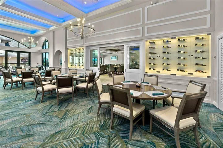 Dining space within the Legends Clubhouse.