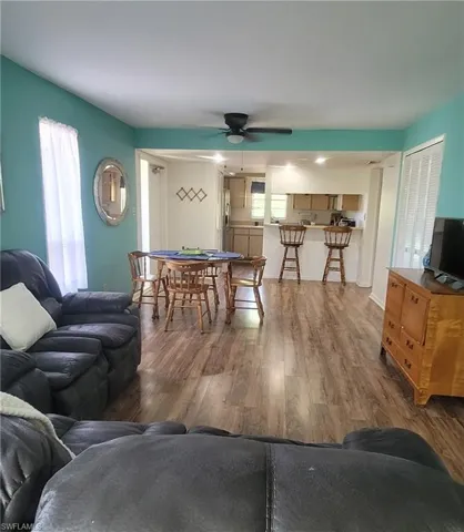 Living room view to kitchen