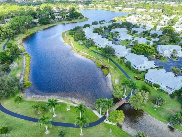Drone / aerial view of a large body of water