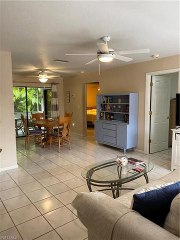 From the front door, the screened lanai is straight back. The main bedroom in the front of the unit, the second bedroom is in the back and has a slider onto the lanai.