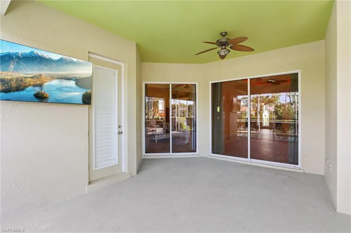 View of patio / terrace featuring ceiling fan