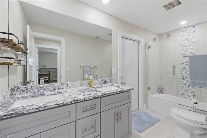 Bathroom that doubles as a pool bathroom