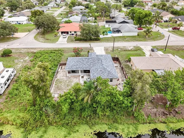 Aerial perspective of suburban area