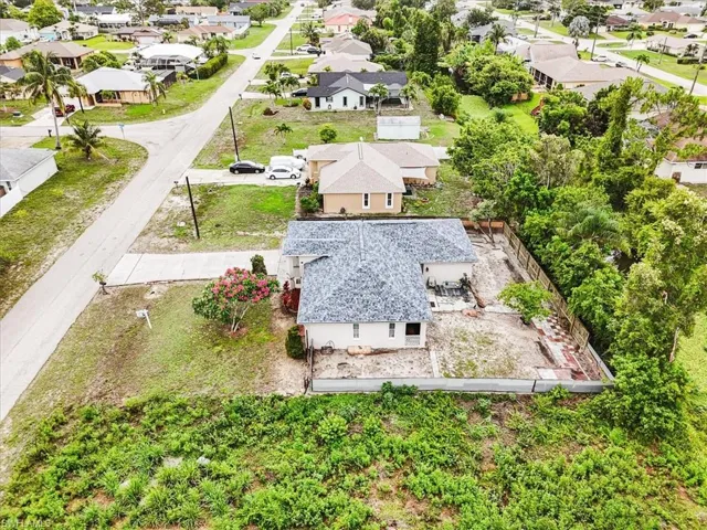 Aerial perspective of suburban area