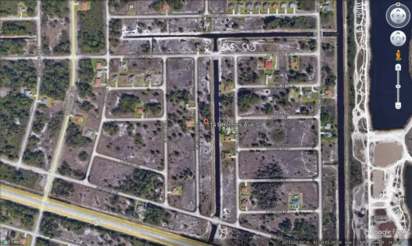 Satellite Imagery. Displaying a specific property's location and surrounding area
