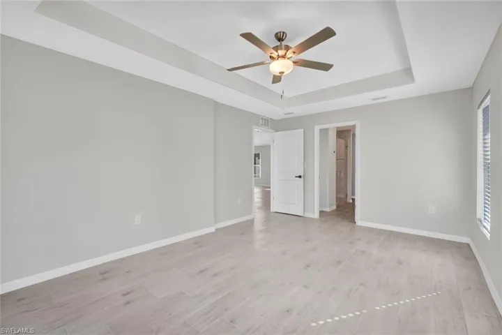 Primary Bedroom with Tray Ceiling