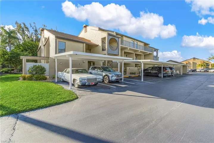 View of covered parking lot