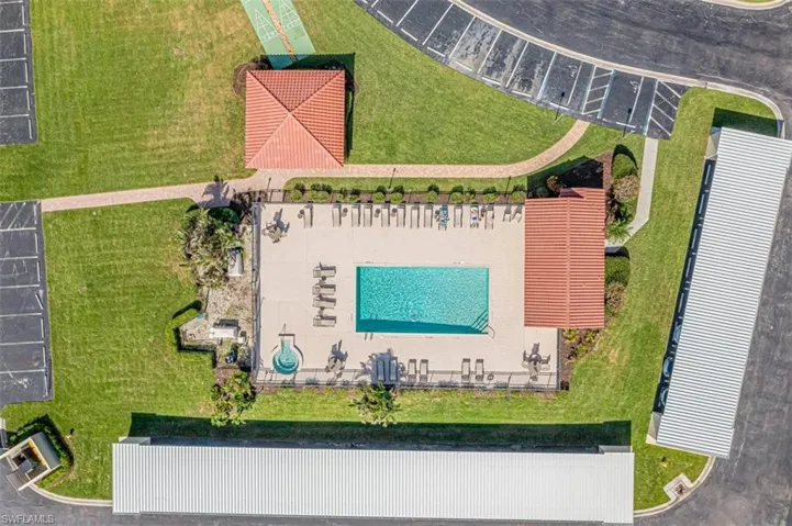Bird's eye view of a pool