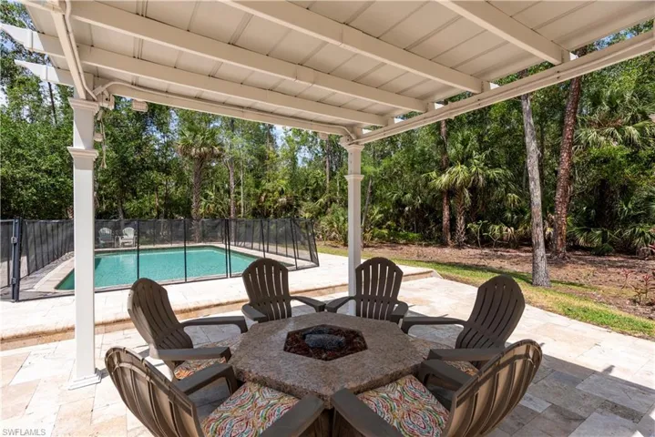 Pool side Gazebo with gas Fire Pit