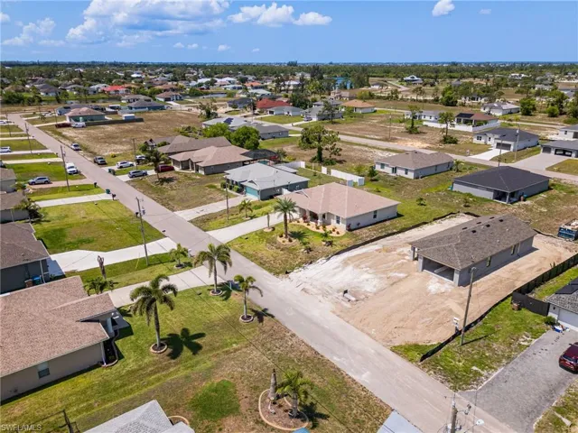 Aerial view of residential area